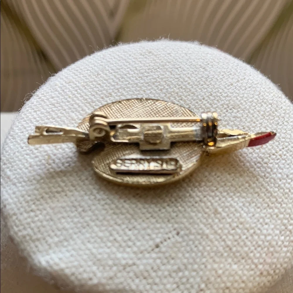 Signed Gerry’s Gold Artist Palette Brooch with Colorful Accents